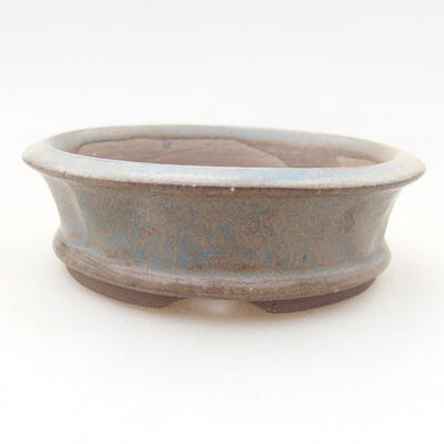 Keramische Bonsai-Schale 9 x 9 x 2 cm, Farbe blau - 1