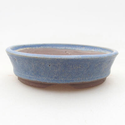 Keramische Bonsai-Schale 9,5 x 9,5 x 2,5 cm, Farbe blau - 1