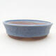 Keramische Bonsai-Schale 9,5 x 9,5 x 2,5 cm, Farbe blau - 1/3