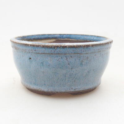 Keramische Bonsai-Schale 9 x 9 x 4 cm, Farbe blau - 1
