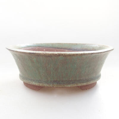 Keramische Bonsai-Schale 10 x 10 x 3,5 cm, Farbe grün - 1