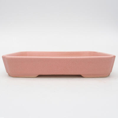 Keramik-Bonsaischale 18,5 x 14 x 3,5 cm, Farbe rosa - 1