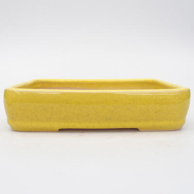 Keramik-Bonsaischale 18 x 13 x 3,5 cm, Farbe gelb - 1