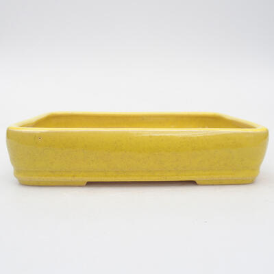 Keramik-Bonsaischale 18 x 13 x 3,5 cm, Farbe gelb - 1