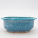 Keramik-Bonsaischale 16 x 12,5 x 6 cm, Farbe Blau - 1/3