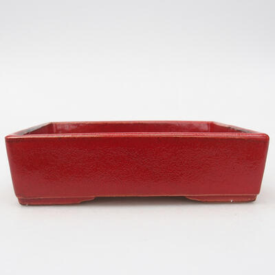 Keramik-Bonsaischale 13 x 10 x 3,5 cm, Farbe Rot - 1