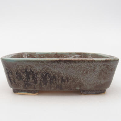 Keramik-Bonsaischale 13 x 10,5 x 4 cm, Farbe grau - 1