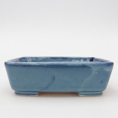 Keramik-Bonsaischale 13 x 10,5 x 4 cm, Farbe Blau - 1