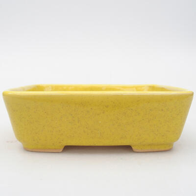 Keramik-Bonsaischale 13 x 10,5 x 4 cm, Farbe gelb - 1