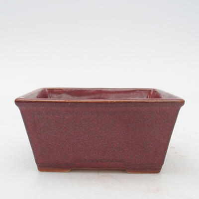 Keramik-Bonsaischale 11,5 x 9,5 x 6 cm, Weinfarbe - 1