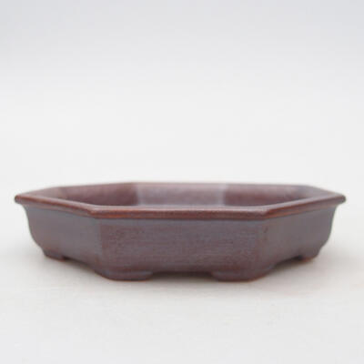 Keramik-Bonsaischale 12,5 x 11,5 x 2 cm, metallische Farbe - 1