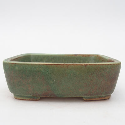 Keramik-Bonsaischale 12 x 10 x 4 cm, Farbe grün - 1
