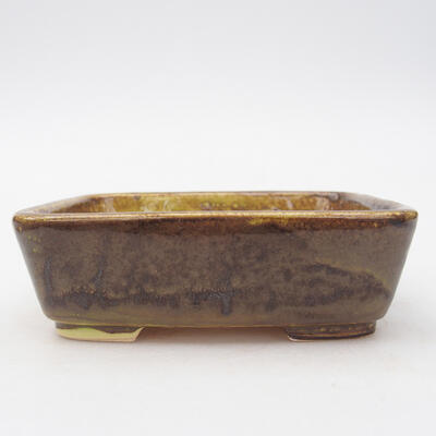 Keramik-Bonsaischale 12 x 10 x 4 cm, Farbe bräunlichgrün - 1