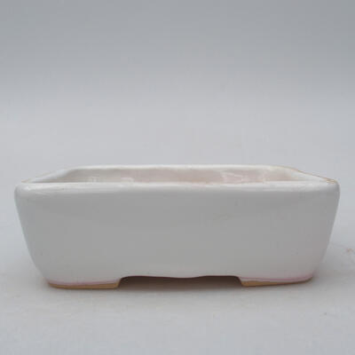 Keramik-Bonsaischale 12 x 10 x 4 cm, Farbe weiß - 1
