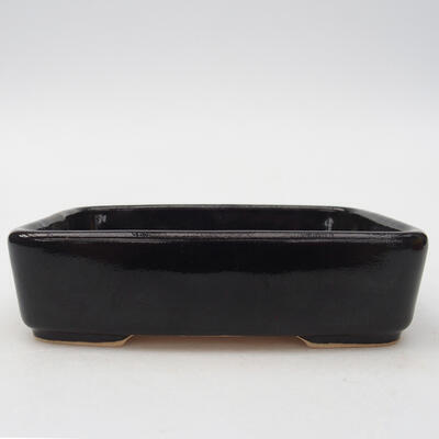 Keramik-Bonsaischale 13 x 10 x 3,5 cm, Farbe schwarz - 1