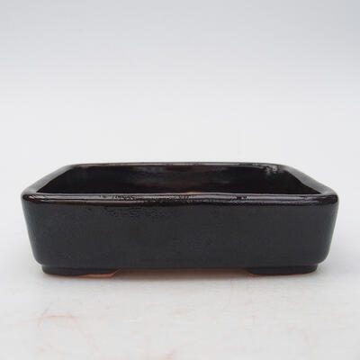 Keramik-Bonsaischale 13 x 10 x 3,5 cm, Farbe schwarz - 1