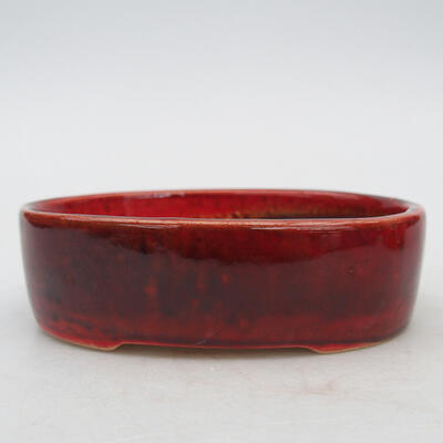Keramik-Bonsaischale 13 x 10 x 3 cm, Farbe Rot - 1