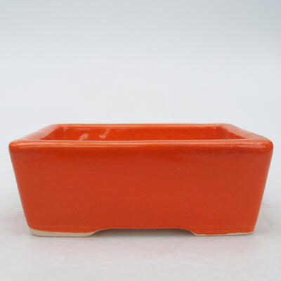 Keramik-Bonsaischale 10 x 7 x 3,5 cm, Farbe Orange - 1