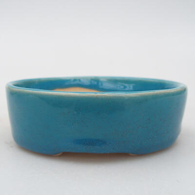 Keramik-Bonsaischale 9,5 x 8,5 x 3 cm, Farbe Blau - 1