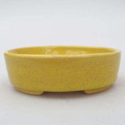 Keramik-Bonsaischale 9,5 x 8,5 x 3 cm, Farbe gelb - 1