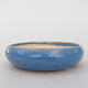 Keramik-Bonsaischale 9,5 x 9,5 x 2,5 cm, Farbe Blau - 1/3