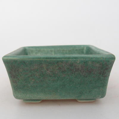 Keramik-Bonsaischale 7 x 7 x 3 cm, Farbe grün - 1