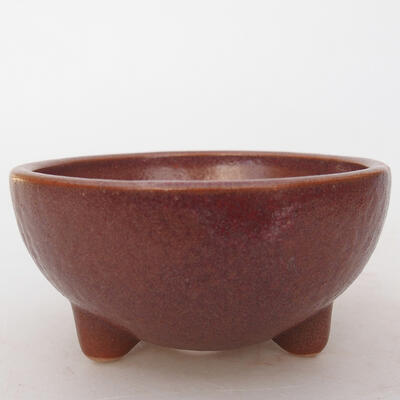 Keramik-Bonsaischale 10 x 10 x 5 cm, Farbe braun - 1