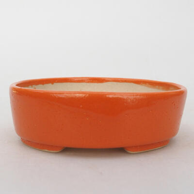 Keramik-Bonsaischale 9,5 x 8,5 x 3 cm, Farbe Orange - 1