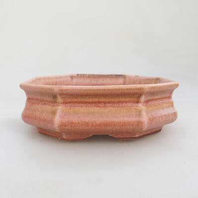 Bonsaischale aus Keramik 13 x 13 x 4 cm, Farbe rosa - 1