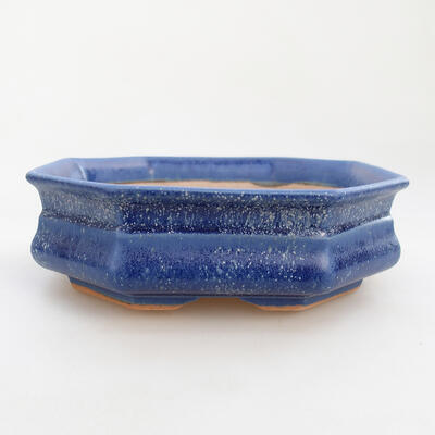 Bonsaischale aus Keramik 13 x 13 x 4 cm, Farbe blau - 1
