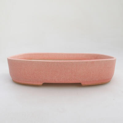 Bonsaischale aus Keramik 15,5 x 10,5 x 3 cm, Farbe Rosa - 1