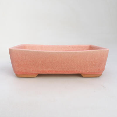Bonsaischale aus Keramik 17,5 x 13,5 x 5 cm, Farbe Rosa - 1