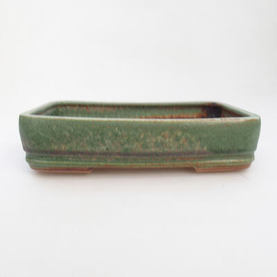Bonsaischale aus Keramik 17 x 12,5 x 3,5 cm, Farbe grün - 1