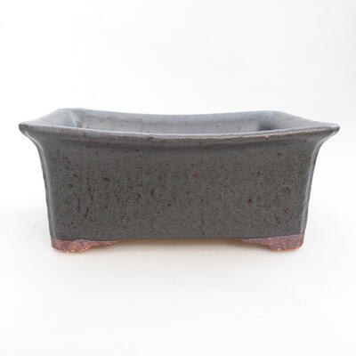 Bonsaischale aus Keramik 17,5 x 14,5 x 7 cm, graue Farbe - 1