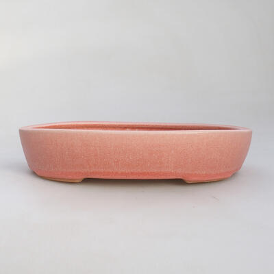 Bonsaischale aus Keramik 21 x 15,5 x 4 cm, Farbe Rosa - 1