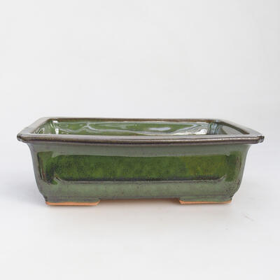 Bonsaischale aus Keramik 16,5 x 11 x 5 cm, Farbe grün - 1
