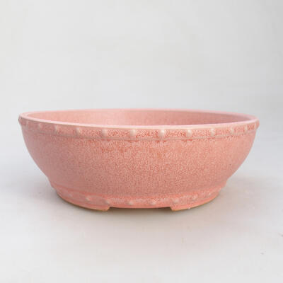 Bonsaischale aus Keramik 17 x 17 x 5,5 cm, Farbe Rosa - 1