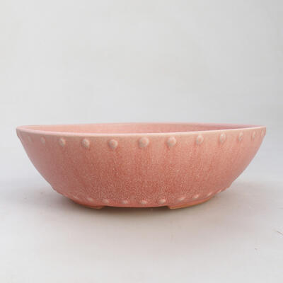 Bonsaischale aus Keramik 17 x 17 x 4,5 cm, Farbe Rosa - 1