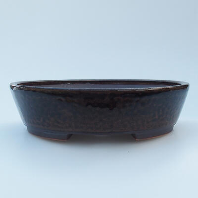 Keramik-Bonsaischale 14,5 x 13,5 x 4 cm, Farbe schwarzbraun - 1