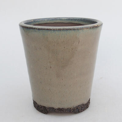 Keramik-Bonsaischale 9,5 x 9,5 x 10 cm, Farbe grau - 1