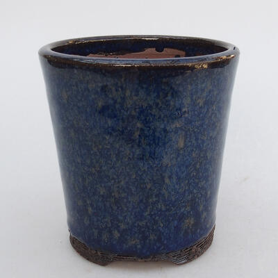Keramik-Bonsaischale 9 x 9 x 9,5 cm, Farbe Blau - 1