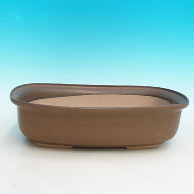 Keramik Bonsai Schüssel H 10 - 37 x 27 x 10 cm, braun - 37 x 27 x 10 cm - 1