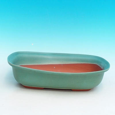 Keramik Bonsai Schüssel H 10 - 37 x 27 x 10 cm, grün - 37 x 27 x 10 cm - 1