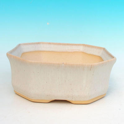 Keramik Bonsai Schüssel H 14 - 17,5 x 17,5 x 6,5 cm, beige  - 1