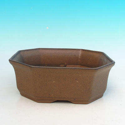 Keramik Bonsai Schüssel H 14 - 17,5 x 17,5 x 6,5 cm, braun - 1