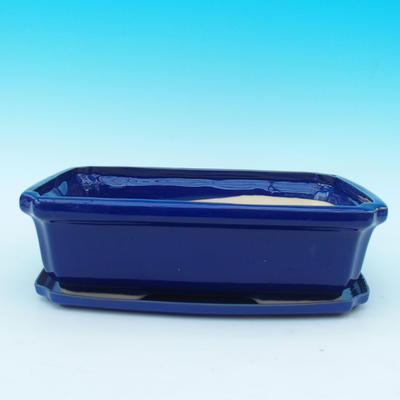 Bonsai-Schale und Tablett mit Wasser H 20, blau - 1