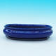 Bonsai Schüssel Tablett H15 - Schüssel 26,5 x 17 x 6 cm, Tablett 24,5 x 15 x 1,5 cm, blau - 1/3