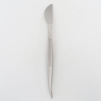 Spachtel und gebogene Pinzette 22 cm - Edelstahl - 1