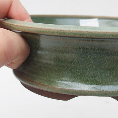Bonsaischale aus Keramik 16 x 16 x 5 cm, Farbe grün - 2