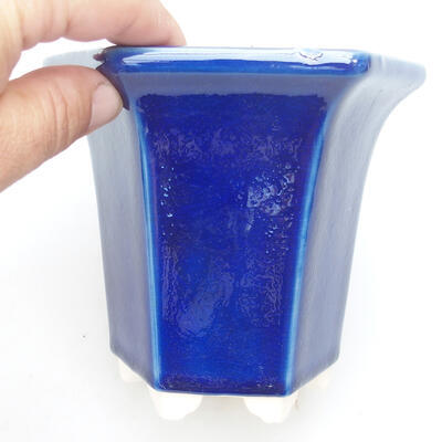 Bonsaischale aus Keramik 13 x 12 x 11,5 cm, Farbe blau - 2